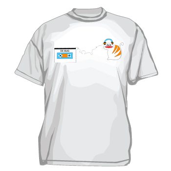 tee shirt design template. T-shirt design for De:Bug